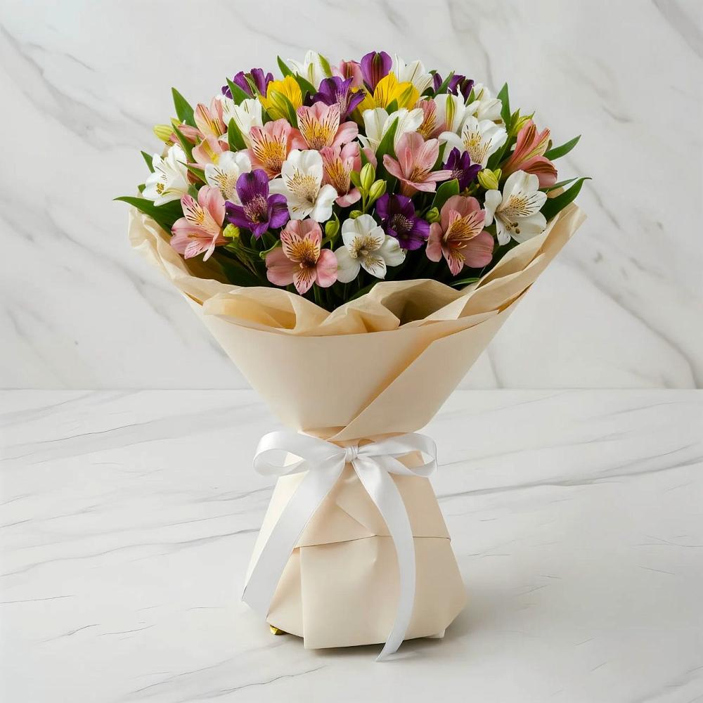 Букет цветов из: Альстромерии в Восходе