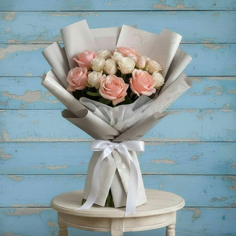 Букет цветов из: Розы в Восходе