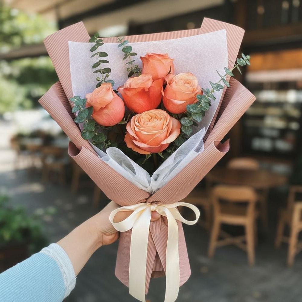 Букет цветов из: Розы в Восходе