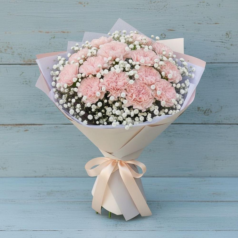 Букет цветов из: Гвоздики в Восходе