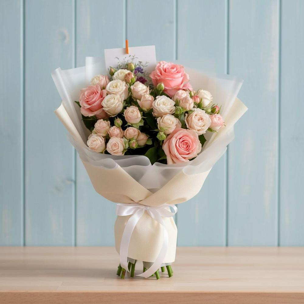 Букет цветов из: Розы в Восходе