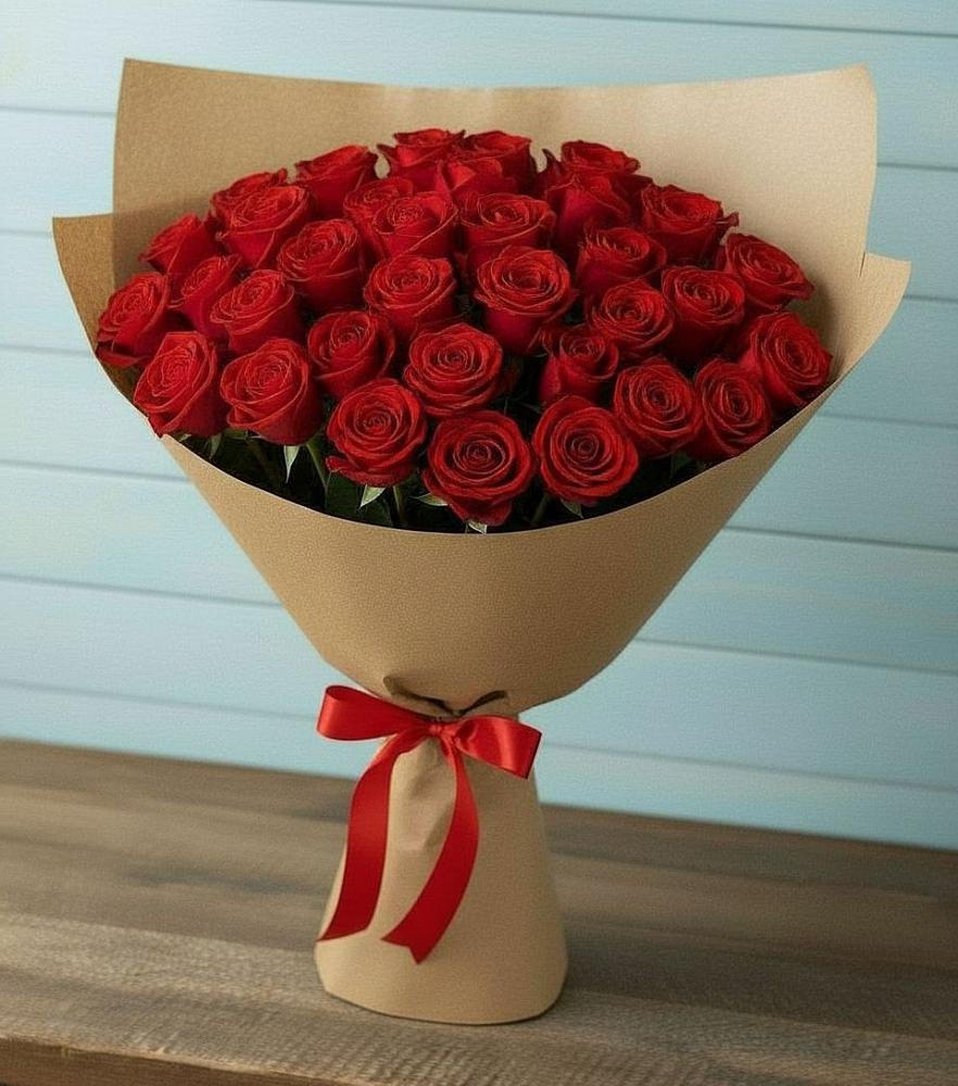 Букет Красные розы Милано в Восходе