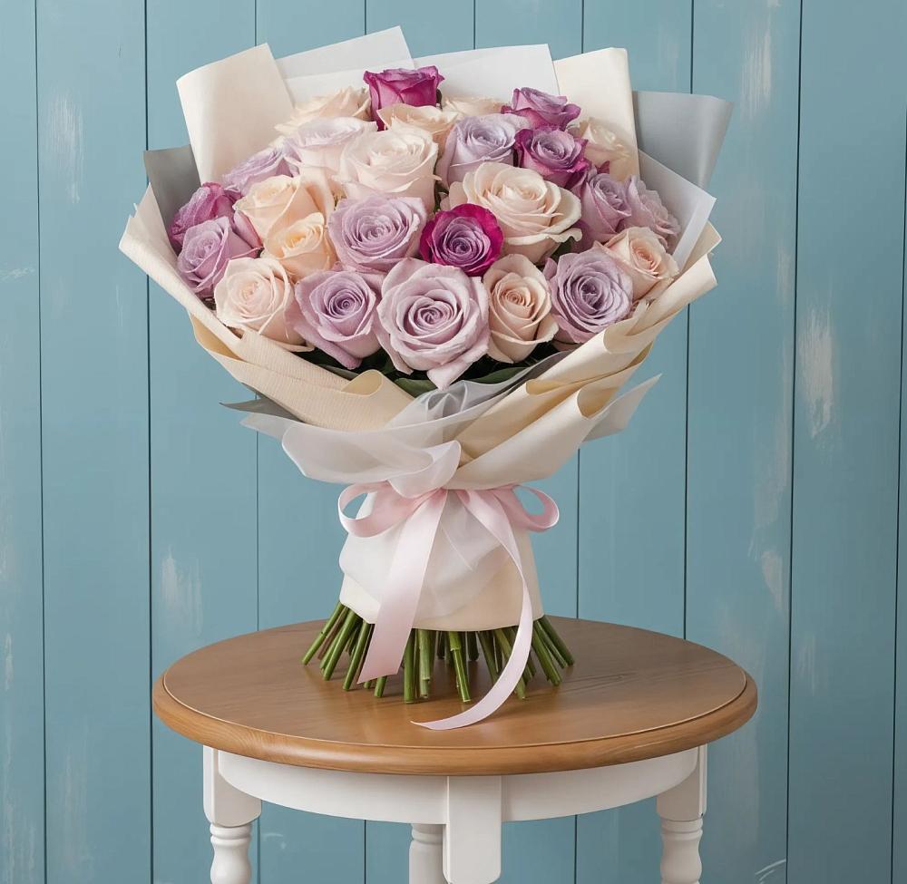 Букет цветов из: Розы в Восходе