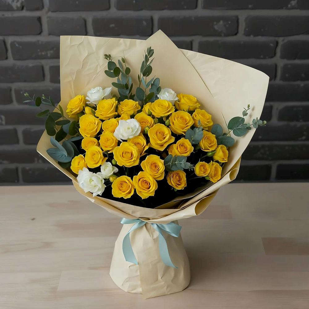 Букет цветов из: Розы в Восходе