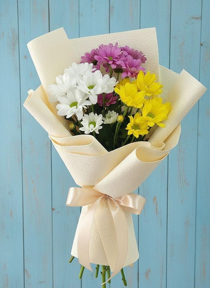 Букет цветов из: Хризантемы в Восходе