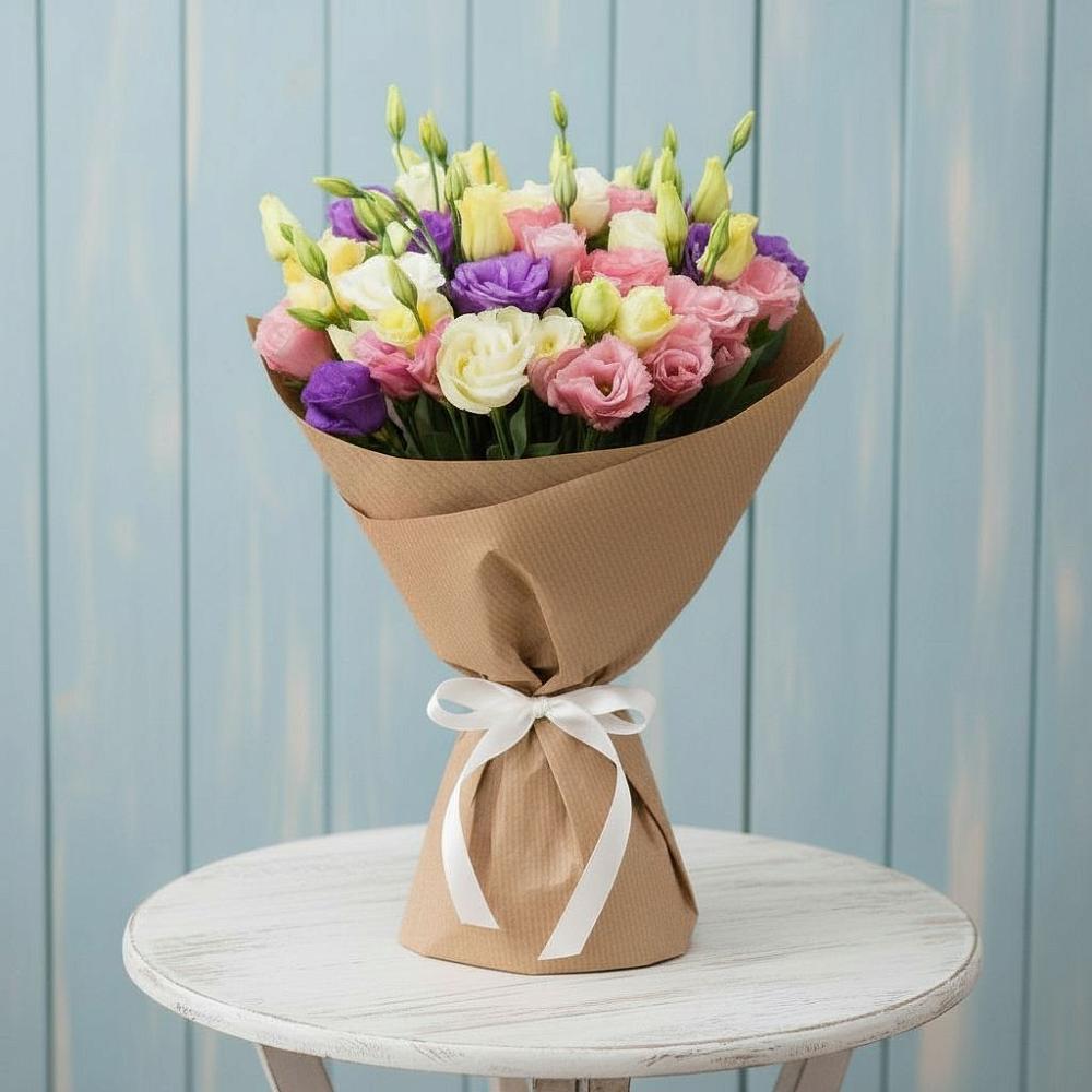 Букет цветов из: Лизиантусы в Восходе