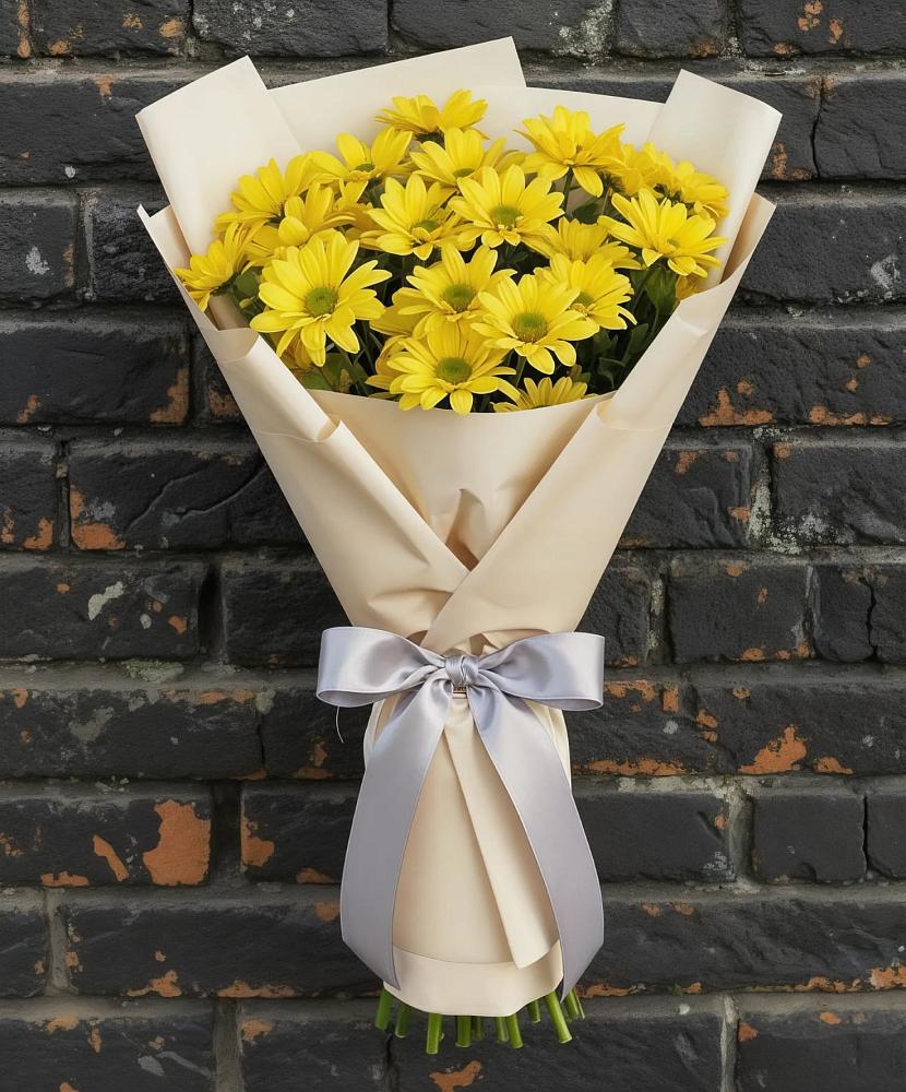 Букет цветов из: Хризантемы в Восходе