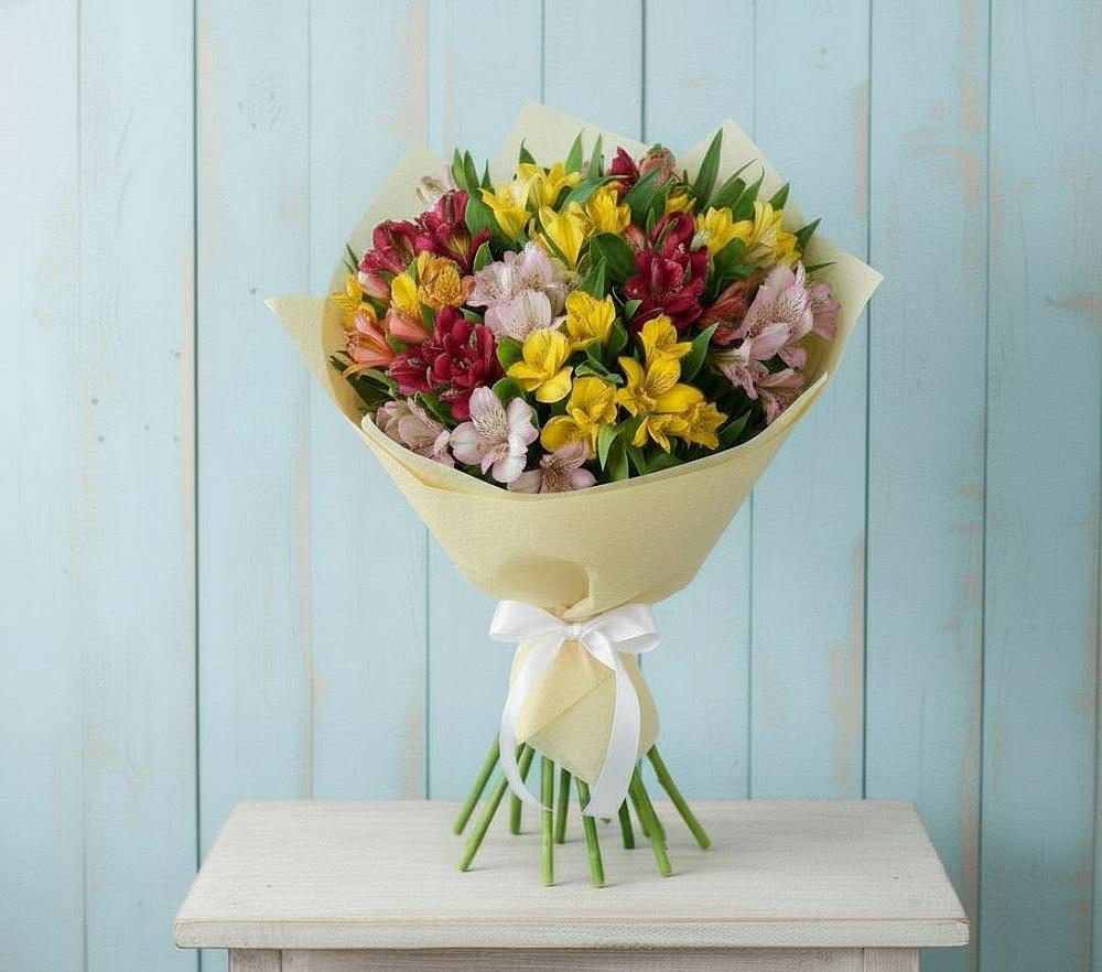 Букет цветов из: Альстромерии в Восходе