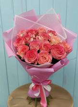 Букет 15 Розовых роз Равель #REPLACE_PRED# Восходе