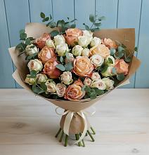 Букет цветов из:  Альстромерии и Розы #REPLACE_PRED# Восходе